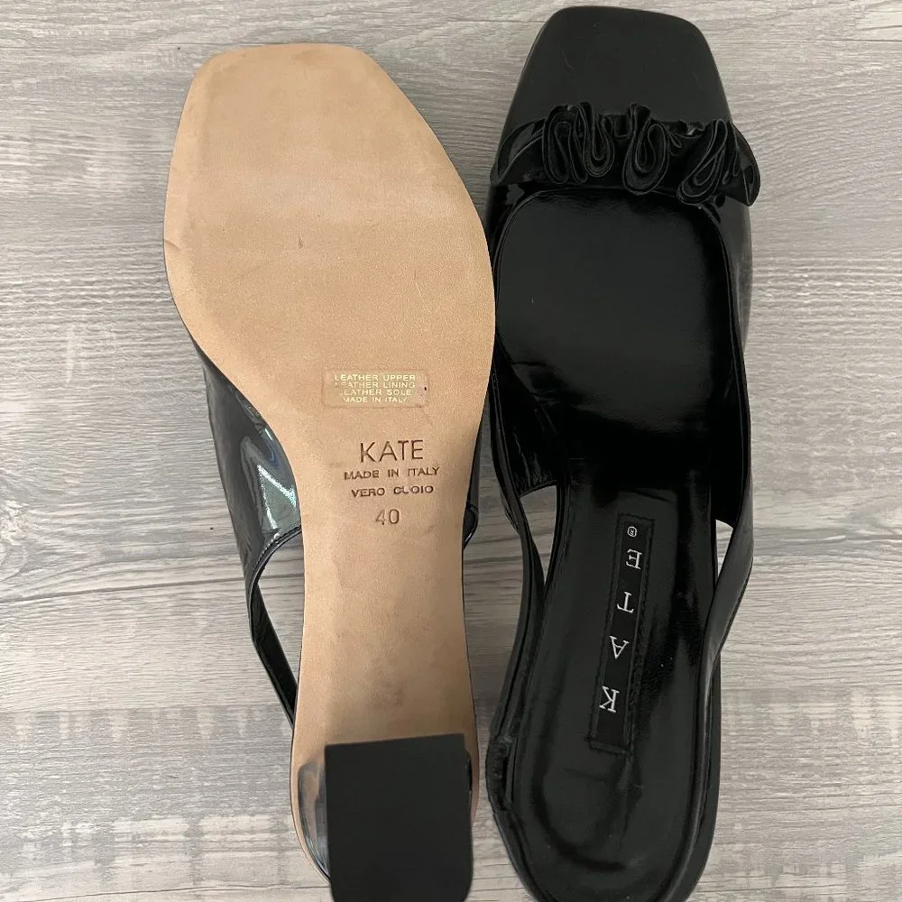 Never Worn Kate Black Leather Sling Back Heel - Picture 4 of 4